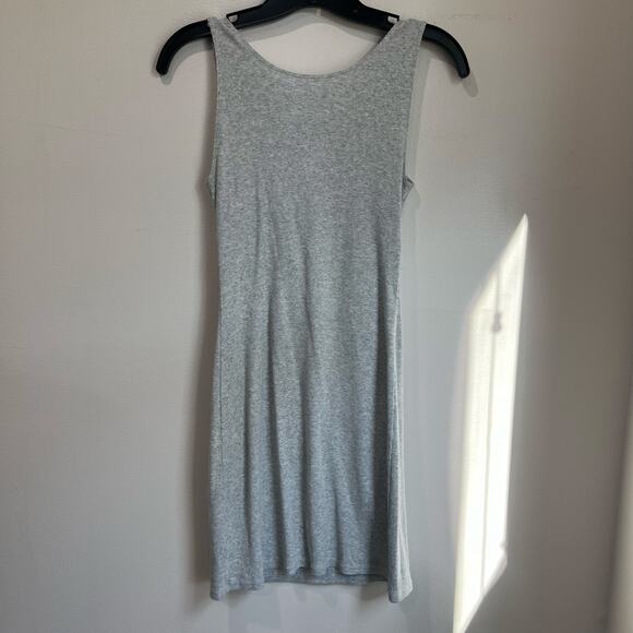 Aerie Gray Ribbed Cutout Bodycon Mini Dress Casual Size XS - Picture 2 of 7
